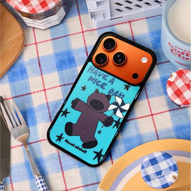 Cute Cat Pattern  Phone Case Compatible With Magsafe for iPhone 17/16/15/14/13 Series Blue– CF2500056