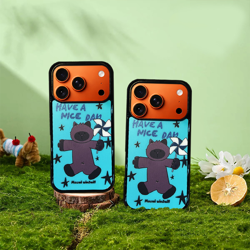 Cute Cat Pattern  Phone Case Compatible With Magsafe for iPhone 17/16/15/14/13 Series Blue– CF2500056