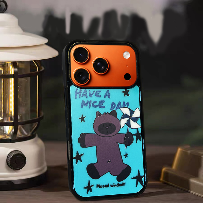 Cute Cat Pattern  Phone Case Compatible With Magsafe for iPhone 17/16/15/14/13 Series Blue– CF2500056