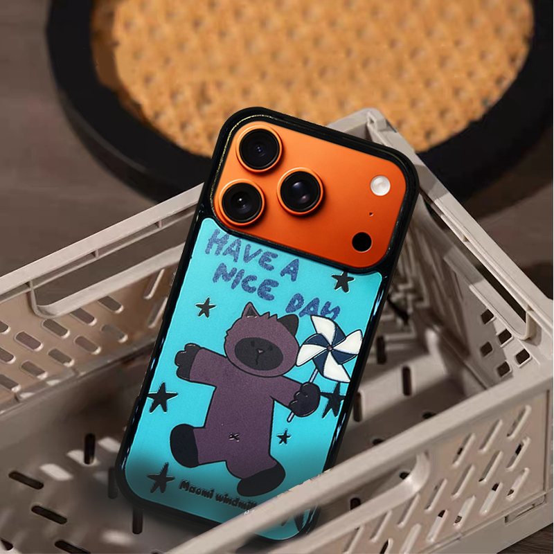Cute Cat Pattern  Phone Case Compatible With Magsafe for iPhone 17/16/15/14/13 Series Blue– CF2500056