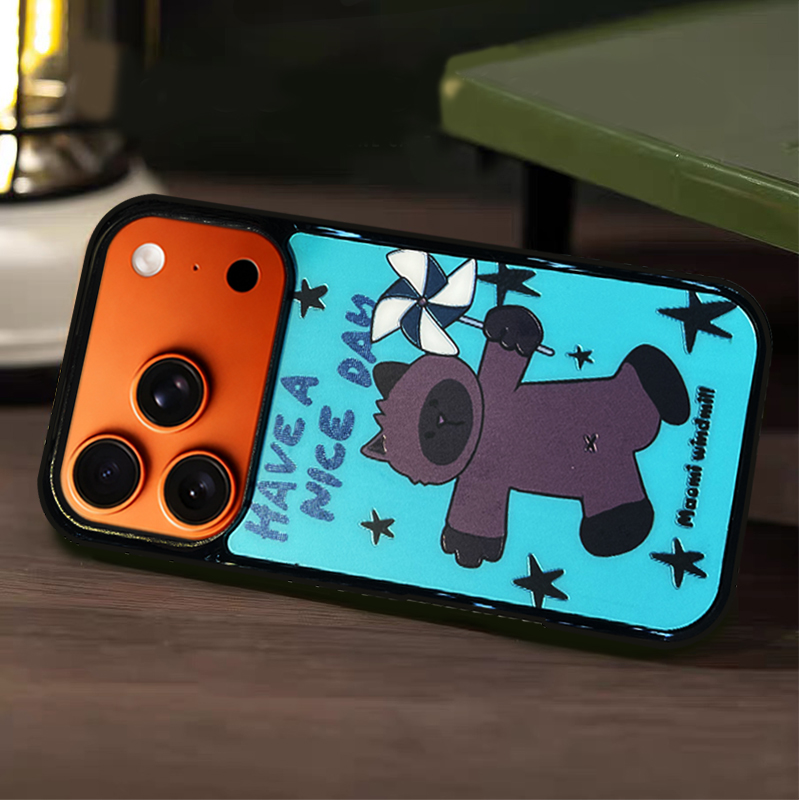 Cute Cat Pattern  Phone Case Compatible With Magsafe for iPhone 17/16/15/14/13 Series Blue– CF2500056