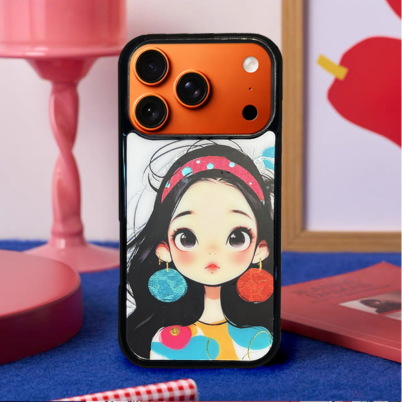 Red & Blue Earring Girl  Phone Case Compatible With Magsafe for iPhone 17/16/15/14/13 Series – CF2500055