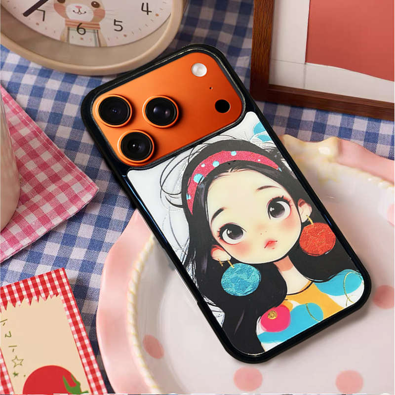 Red & Blue Earring Girl  Phone Case Compatible With Magsafe for iPhone 17/16/15/14/13 Series – CF2500055