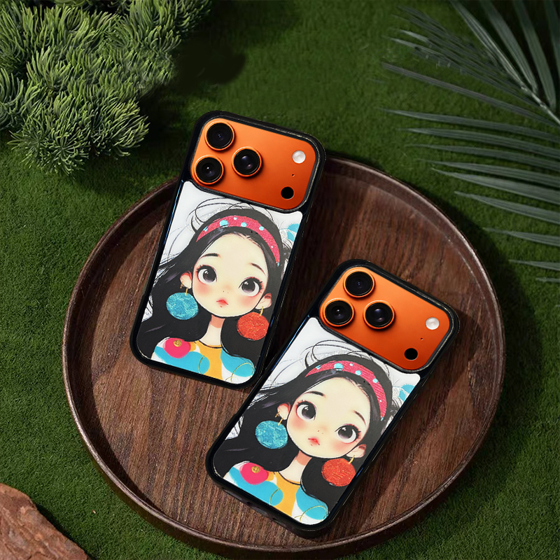 Red & Blue Earring Girl  Phone Case Compatible With Magsafe for iPhone 17/16/15/14/13 Series – CF2500055