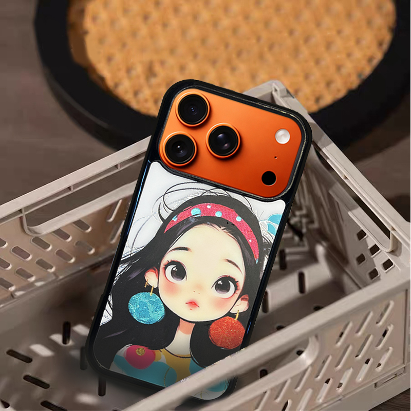 Red & Blue Earring Girl  Phone Case Compatible With Magsafe for iPhone 17/16/15/14/13 Series – CF2500055