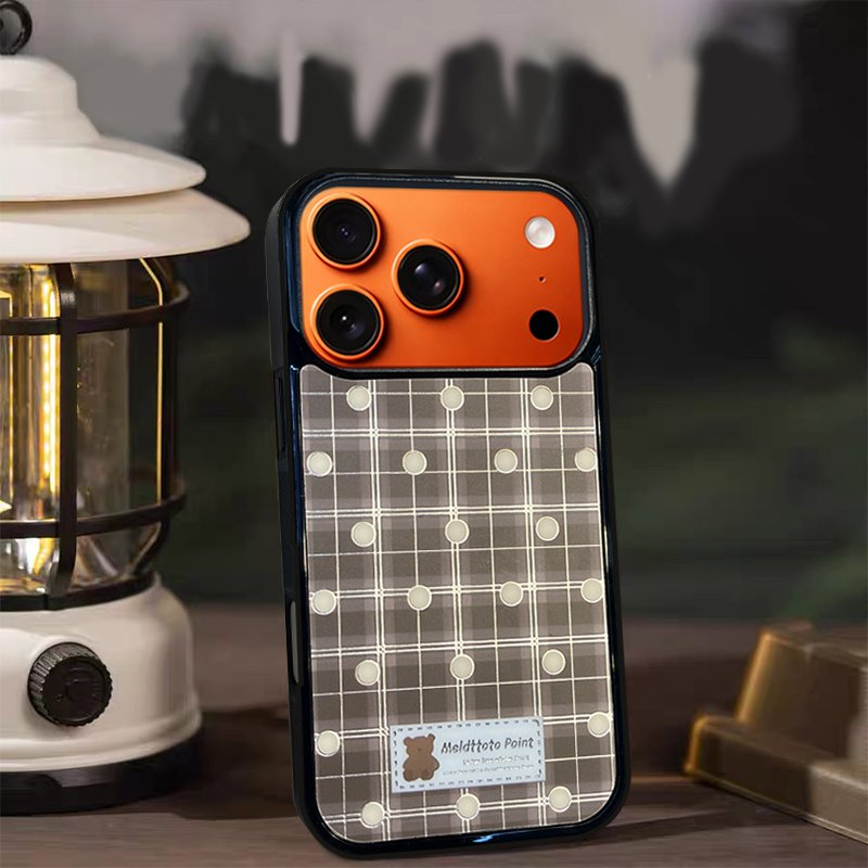 Checkered  Dotted MagSafe-Compatible Phone Case for iPhone 17/16/15/14/13 Series Gray – CF250007