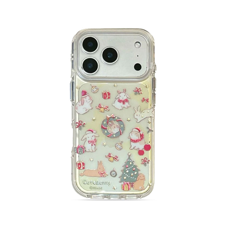 Clear Cute Christmas Bunny Phone Case for iPhone 17/16/15 – CF250009