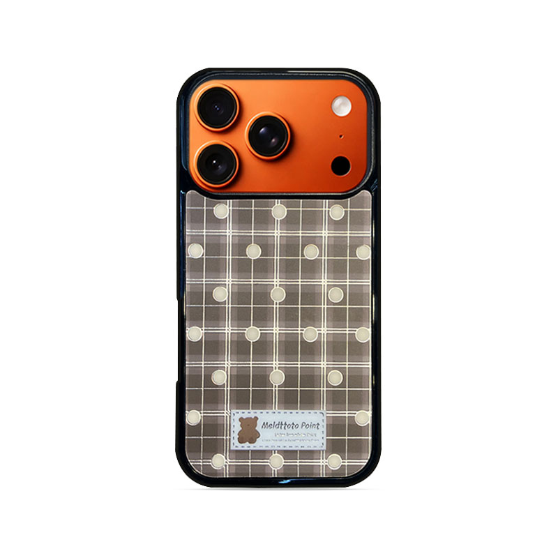 Checkered  Dotted MagSafe-Compatible Phone Case for iPhone 17/16/15/14/13 Series Gray – CF250007
