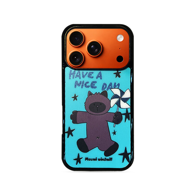 Cute Cat Pattern  Phone Case Compatible With Magsafe for iPhone 17/16/15/14/13 Series Blue– CF2500056