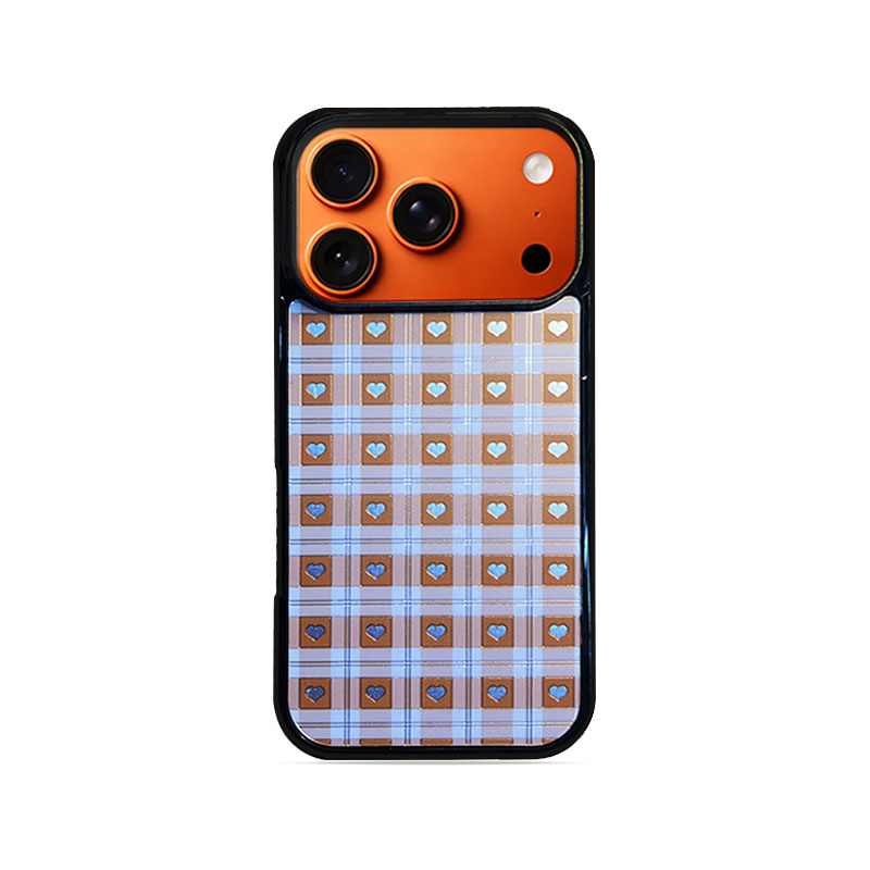 Heart Checkered  Phone Case Compatible With Magsafe for iPhone 17/16/15/14/13 Series Purple – CF2500057
