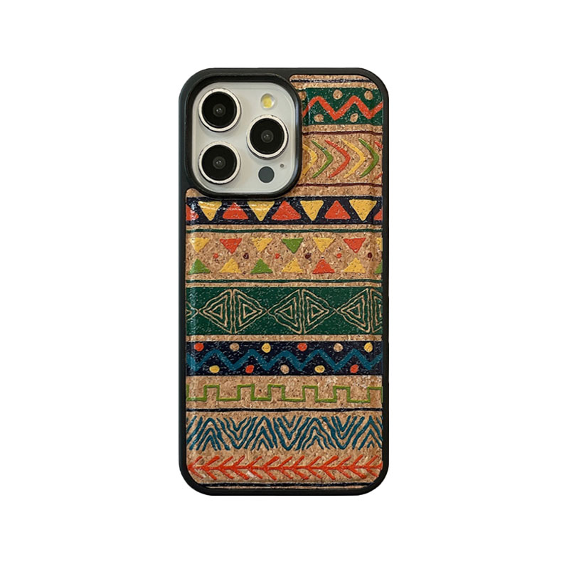 Magnetic Wooden Retro Print Phone Case For iPhone Red (Compatible with