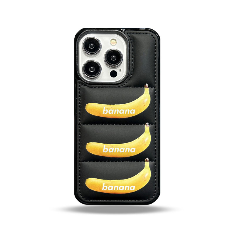 Banana Puffer Phone Case For iPhone Black-XJT251512