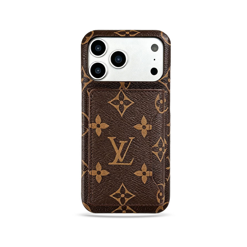 LV iPhone Case for iPhone 17 / 16 / 15 Pro Max – Flip Wallet Case with Strap