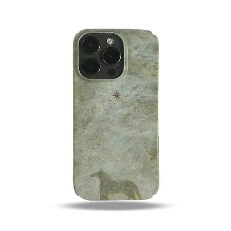Retro Oil Painting Phone Case For iPhone Green-FGY250429