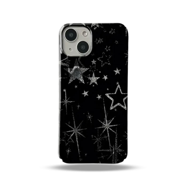 Star Y2K Phone Case For iPhone Black-XXK251502