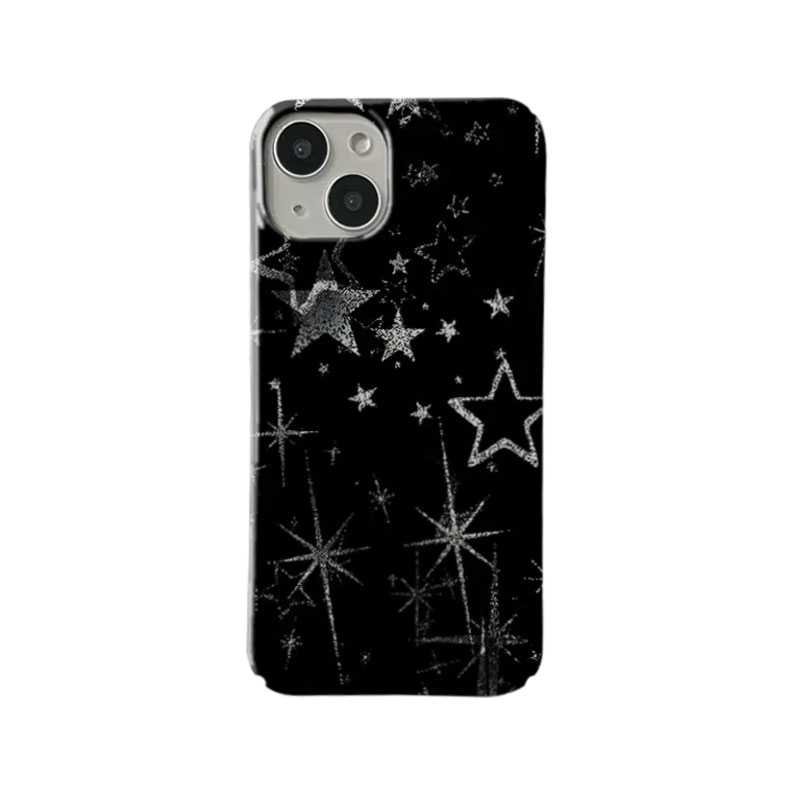 Star Y2K Phone Case For iPhone Black-XXK251502