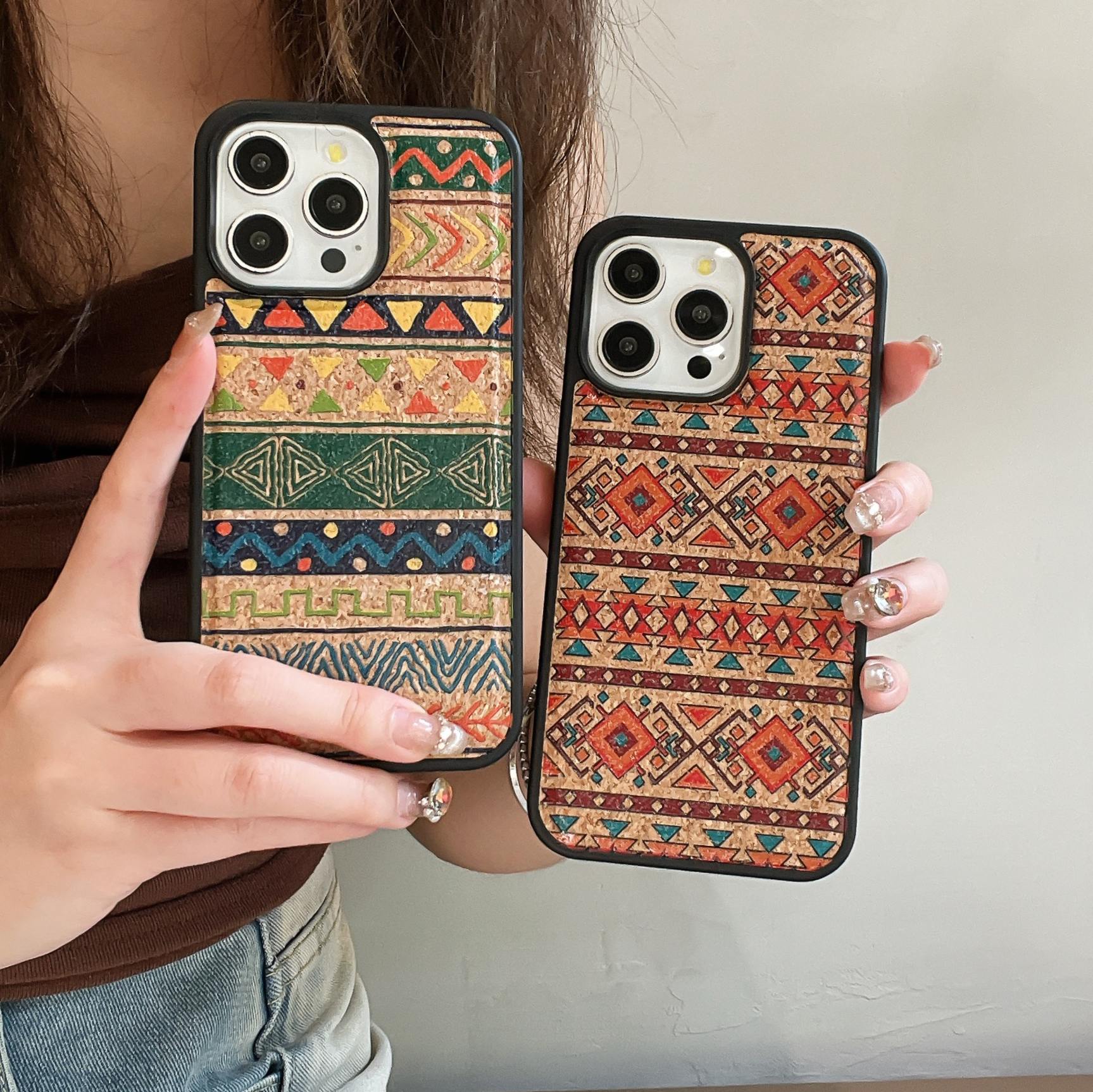 Magnetic Wooden Retro Print Phone Case For iPhone Red (Compatible with Magsafe）-FGW241837