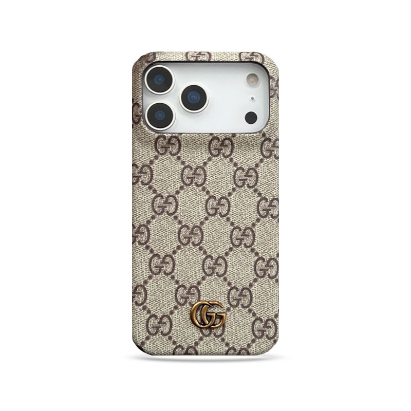 Classic Leather GG iPhone Case For iPhone 17 Series Brown-CJK251023