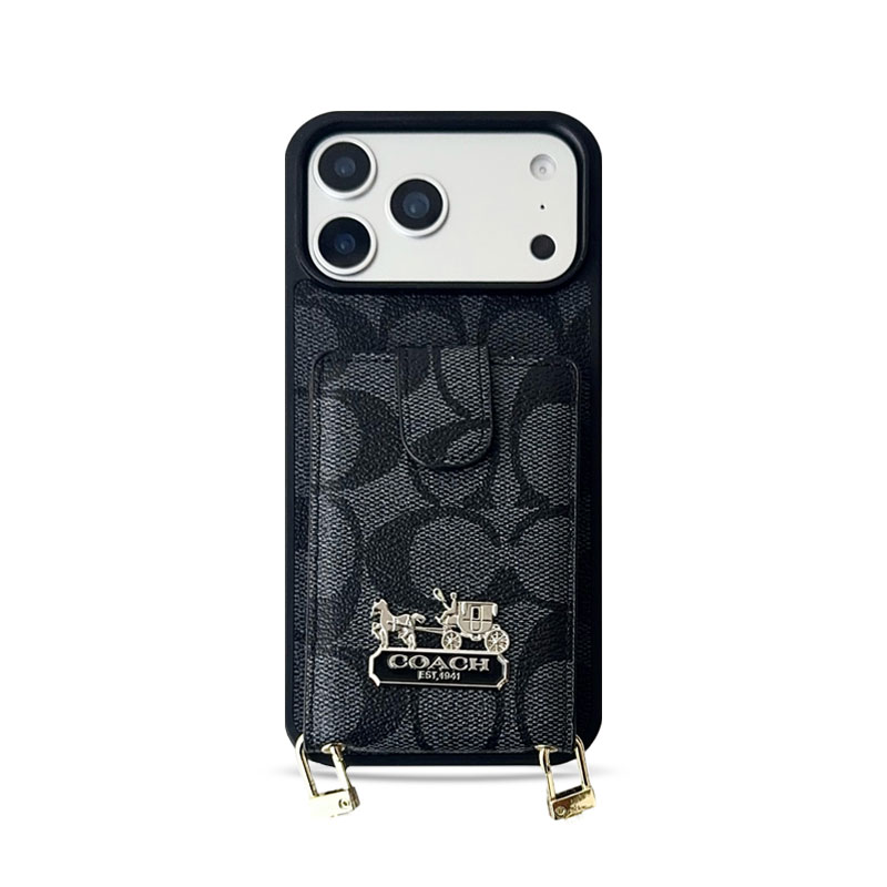 Leather CH iPhone Case With Wallet And Strap-LBK251420