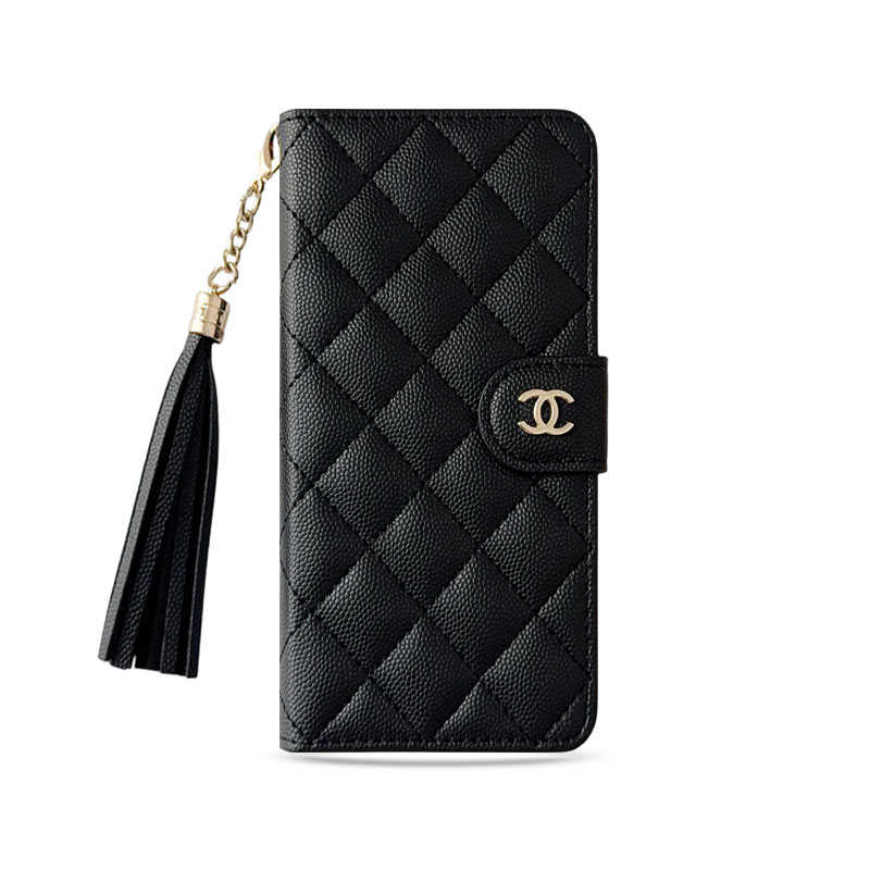 Leather CC iPhone Case With Flip Wallet Black For iPhone 17 Series-GECC010