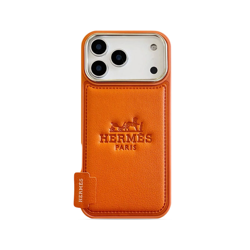 Leather H iPhone Case Orange For iPhone 17/16/15/14-VEH032
