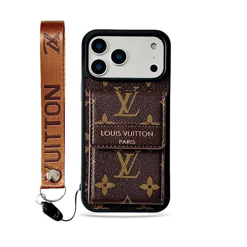 Premium Monogram iPhone Case With Wallet And Strap For iPhone 17 Series-GELV155