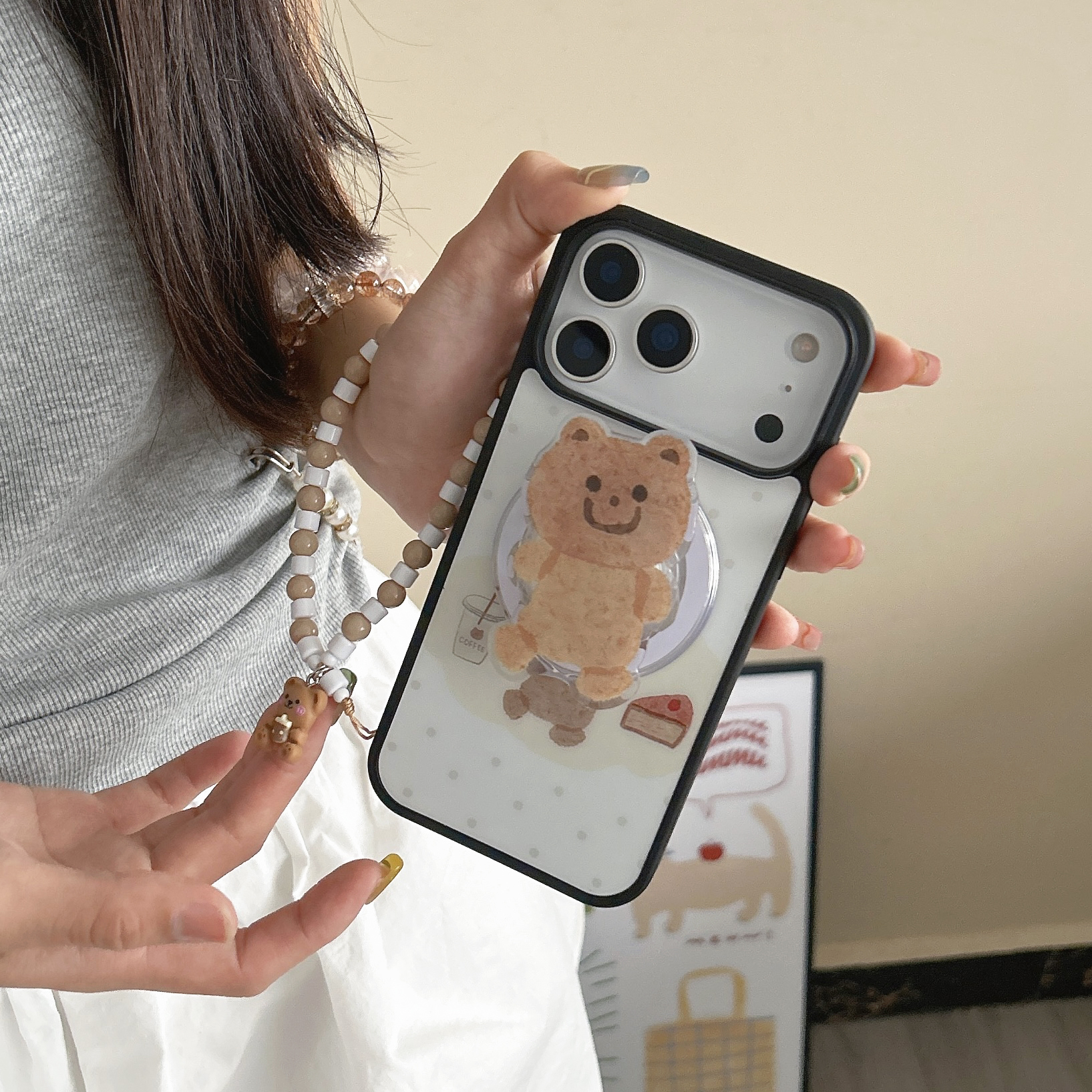 Cake Bear MagSafe-Compatible Phone Case with Holder and Strap for iPhone 17/16/15/14/13 Series – CF250009