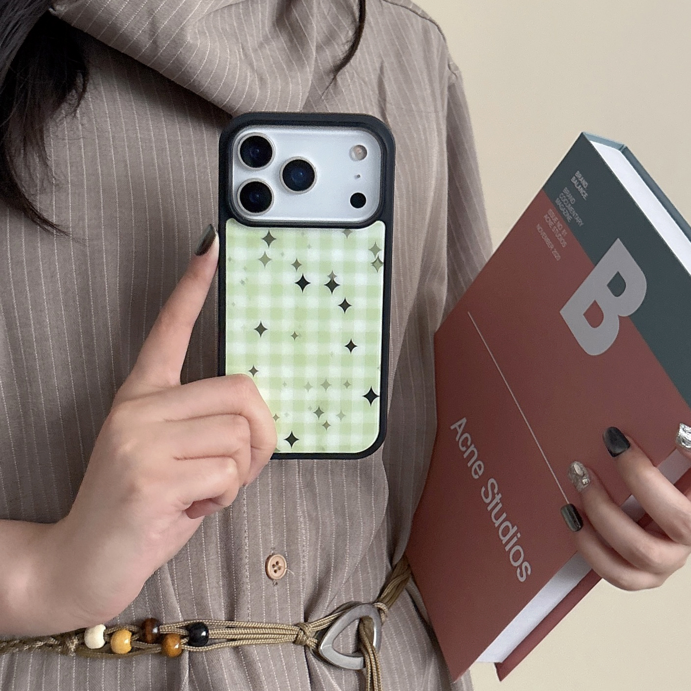 Checkered Star & Dotted Star Phone Case  MagSafe Compatible  For iPhone 17/16/15/14/13 Series – CF250005