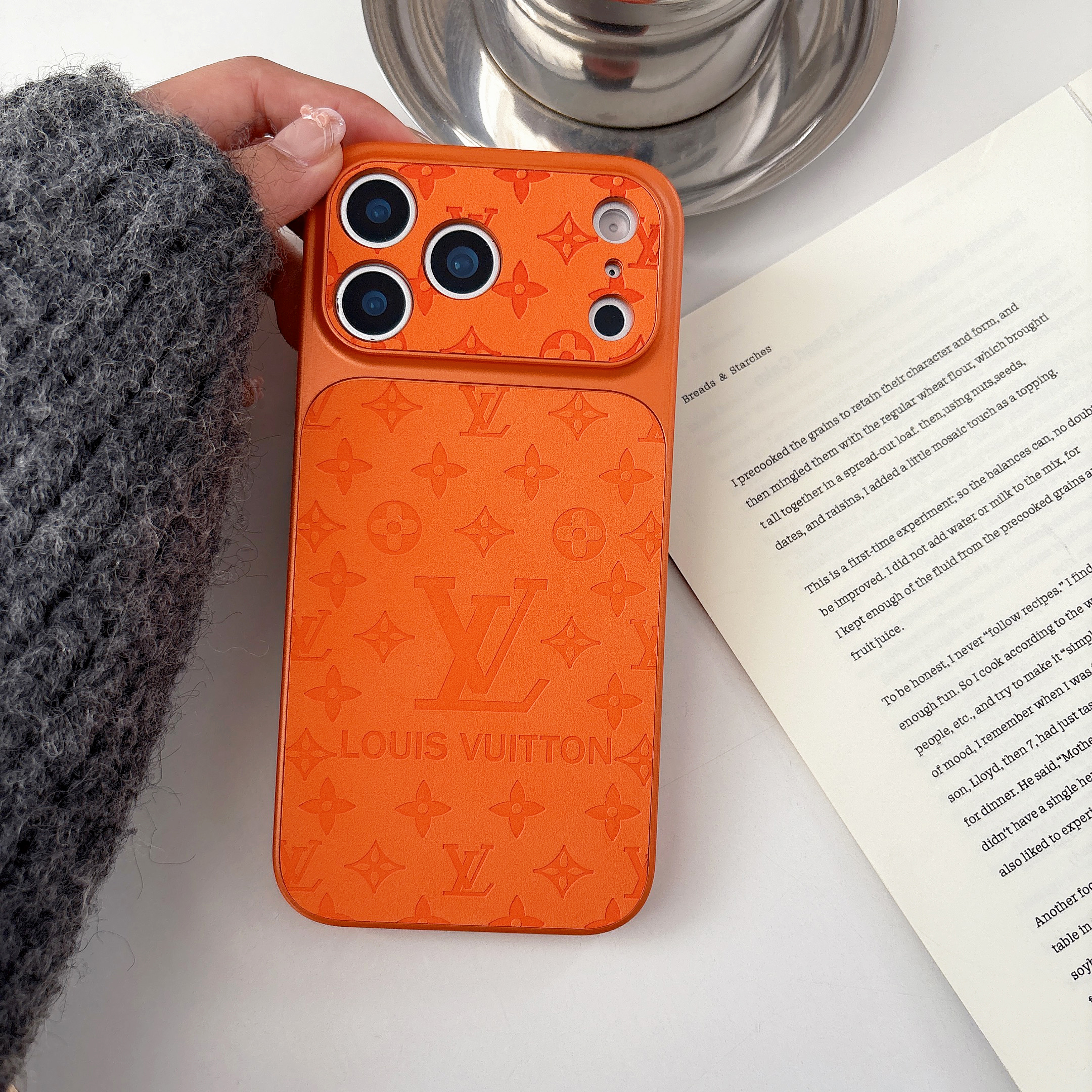 Elegant  Monogram iPhone Case Orange For iPhone 17/16/15/14-VELV001