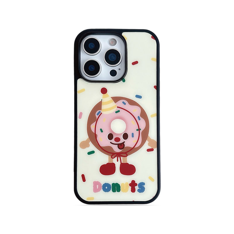 Cute Cartoon Cookie MagSafe-Compatible Phone Case with Holder and Strap for iPhone 17/16/15/14/13 Series – CF2500011