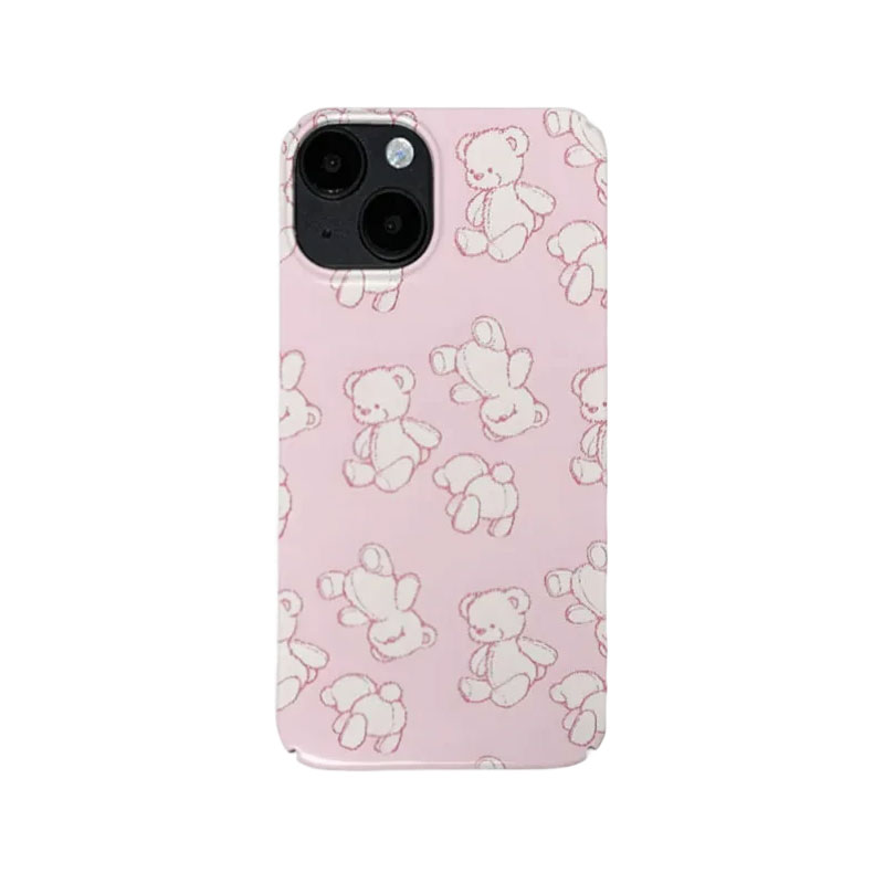 Cute Little Bear Phone Case For iPhone Pink-FSX251433