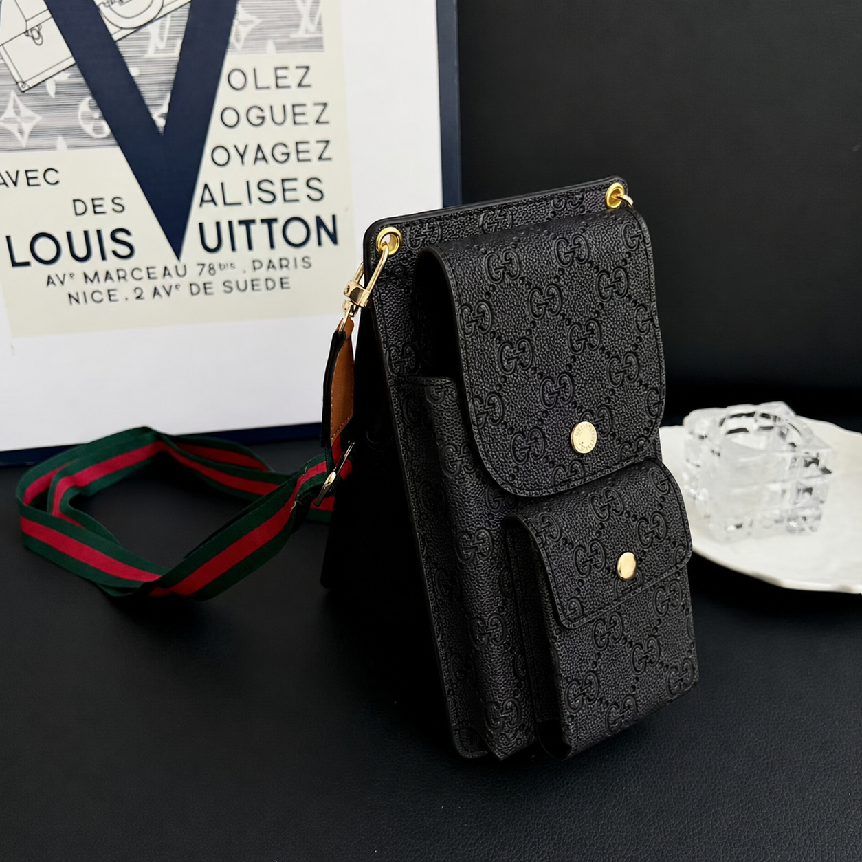 Premium Leather GG Crossbody Phone Bag-GEGG220