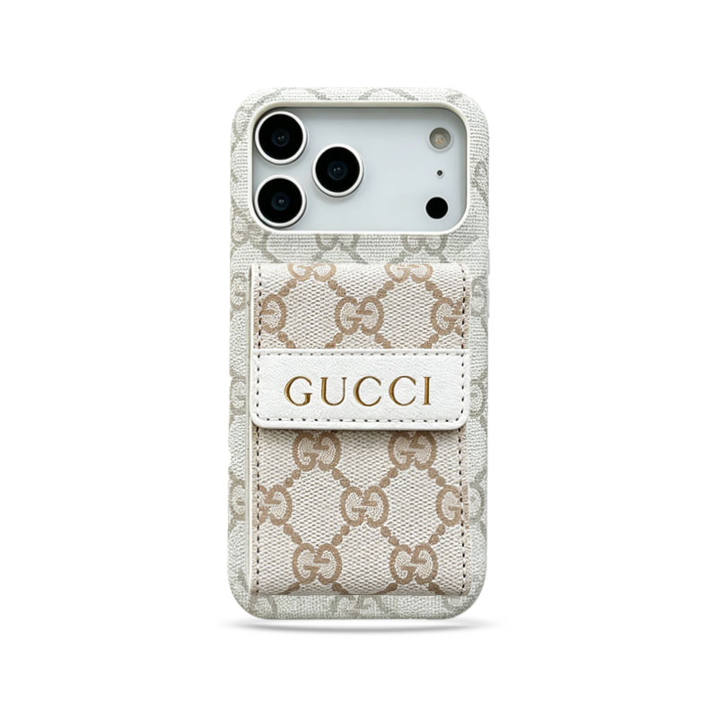 Elegant  GG iPhone Case With Card Holder For iPhone 17 Series-GEGG159