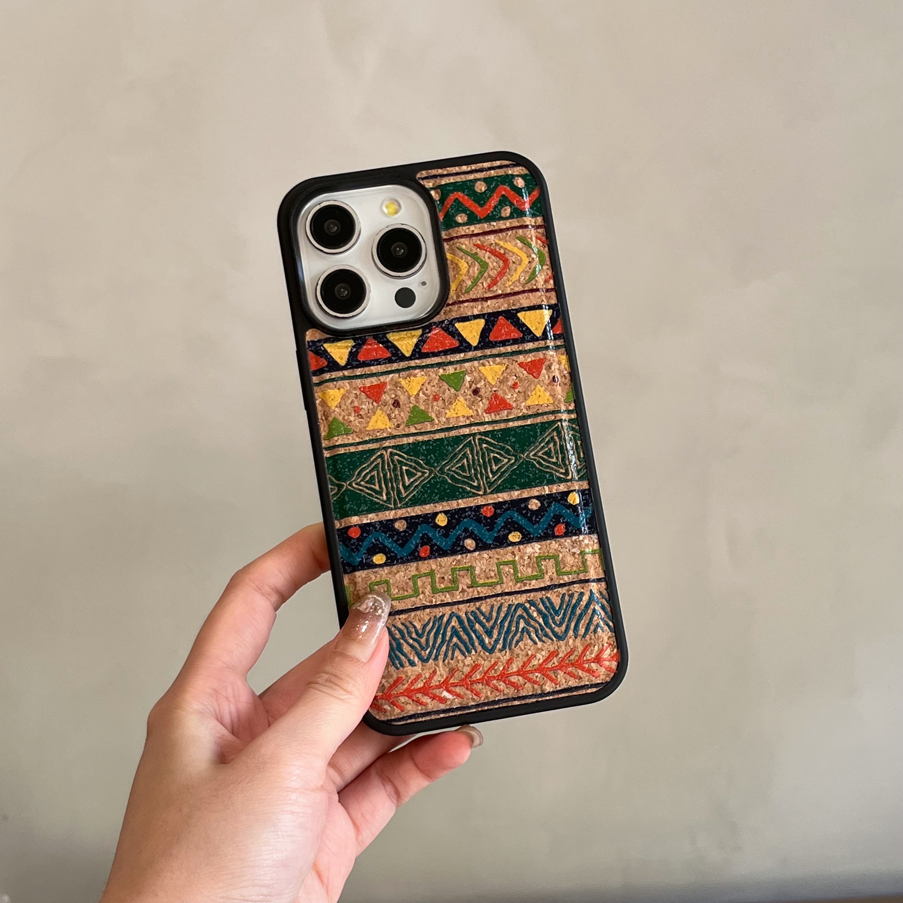 Magnetic Wooden Retro Print Phone Case For iPhone Blue (Compatible with Magsafe）-FGW241837