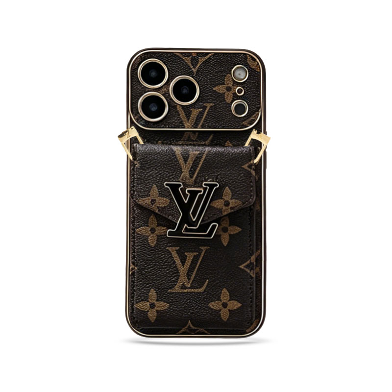 High-quality  Monogram iPhone Case With Card Wallet And Strap For iPhone 17 Series-GELV163