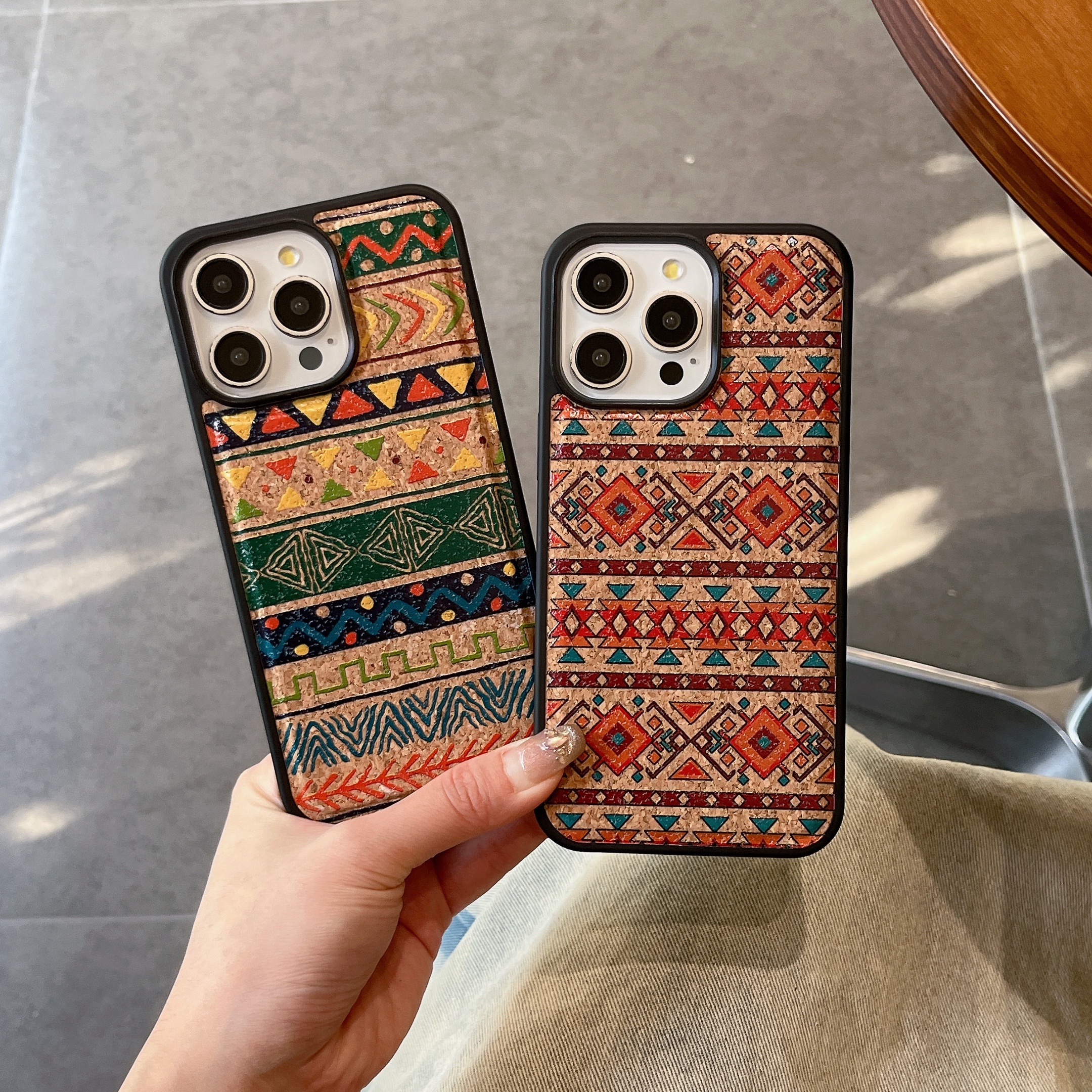 Magnetic Wooden Retro Print Phone Case For iPhone Blue (Compatible with Magsafe）-FGW241837