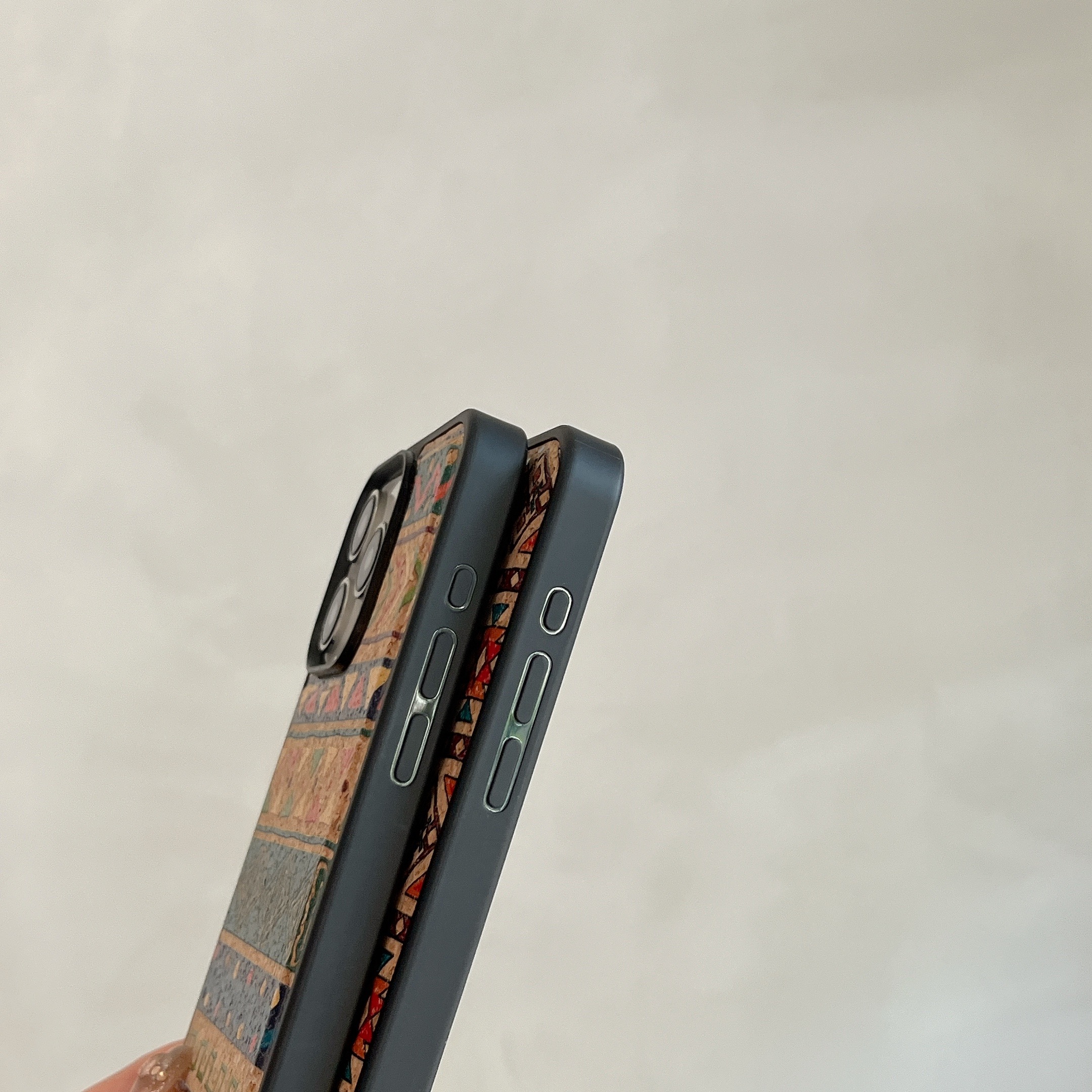 Magnetic Wooden Retro Print Phone Case For iPhone Blue (Compatible with Magsafe）-FGW241837