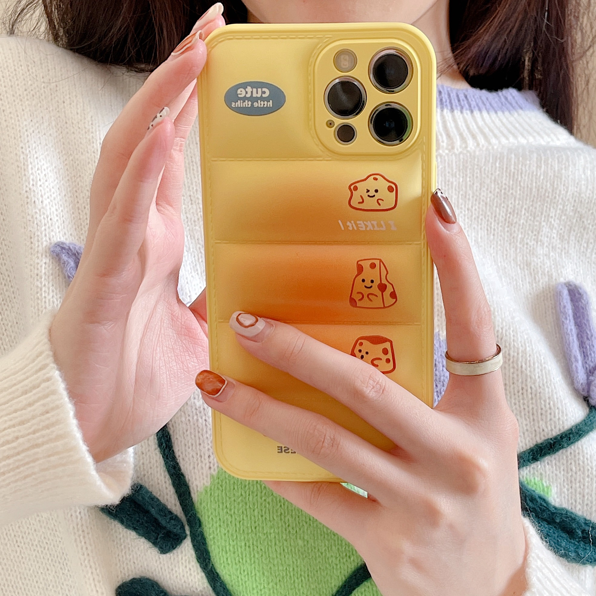 Cheese Puffer Phone Case For iPhone Yellow-ZSK251608