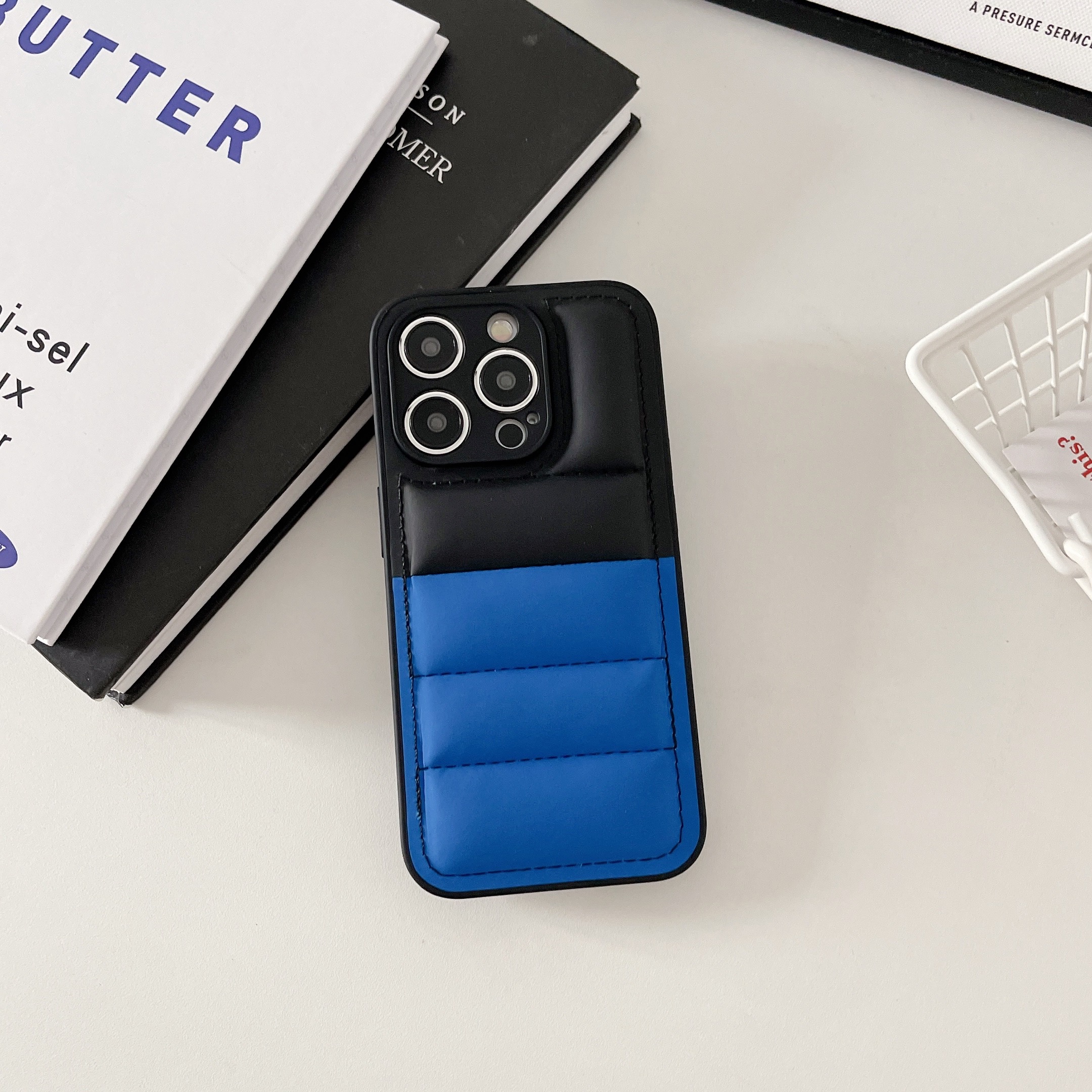 Multicolour Puffer Phone Case For iPhone Blue-SPK251615