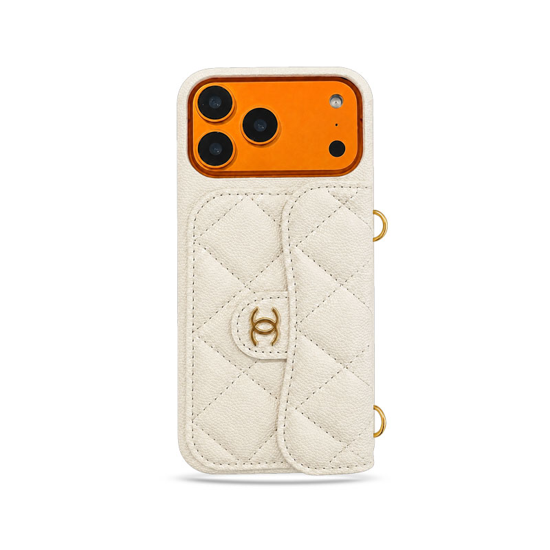 Luxury Leather CC iPhone Case  With Wallet And Crossbody Strap-GECC188