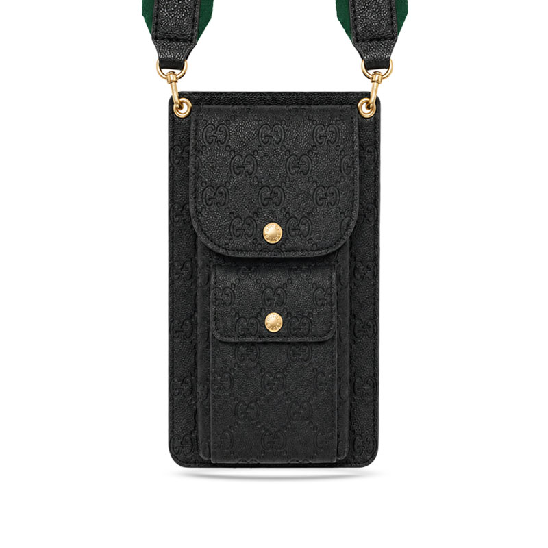 LV iPhone Case for iPhone 17 / 16 / 15 Pro Max – Flip Wallet Case with Strap