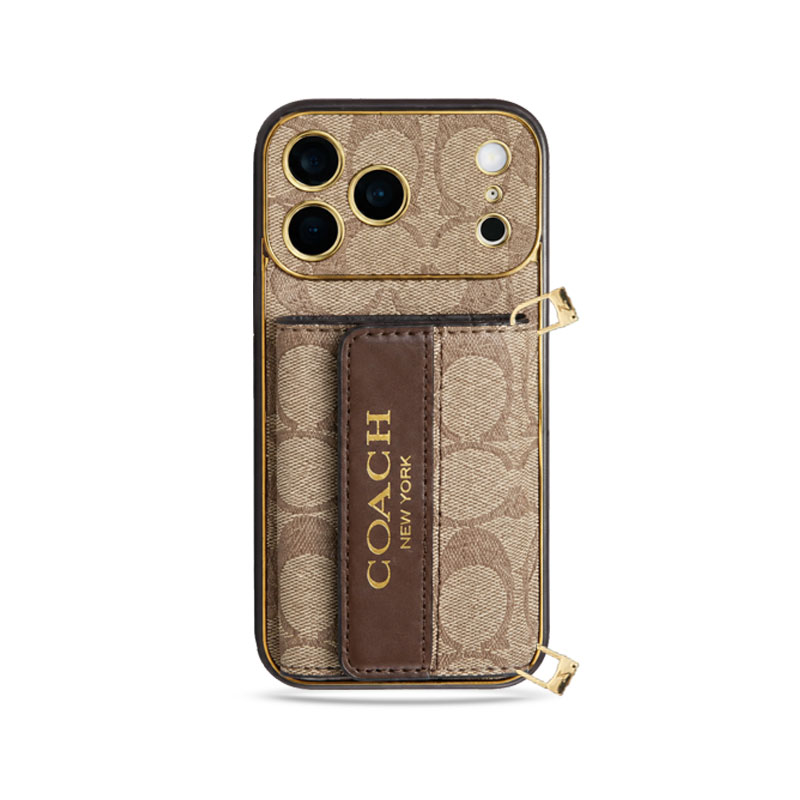 Refined Leather CH iPhone Case With Wallet And Crossbody Strap For iPhone 17 Series-GECH232