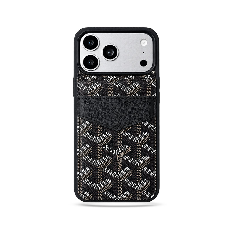 High-quality Leather GD iPhone Case With Card Holder For iPhone 17 Series-GEGD244
