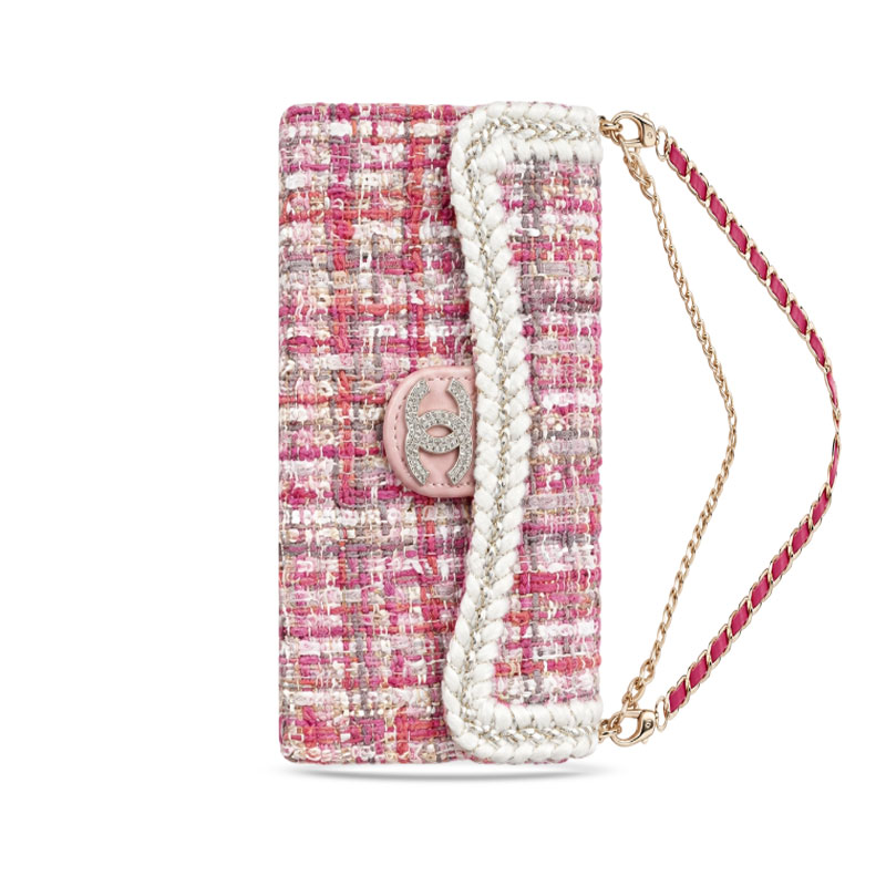 Luxury  CC iPhone Case With Flip Wallet And Crossbody Strap-GECC252