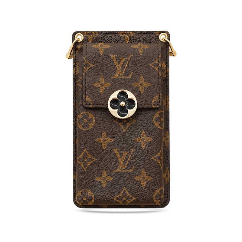 Leather Monogram Crossbody Phone Purse -GELV180