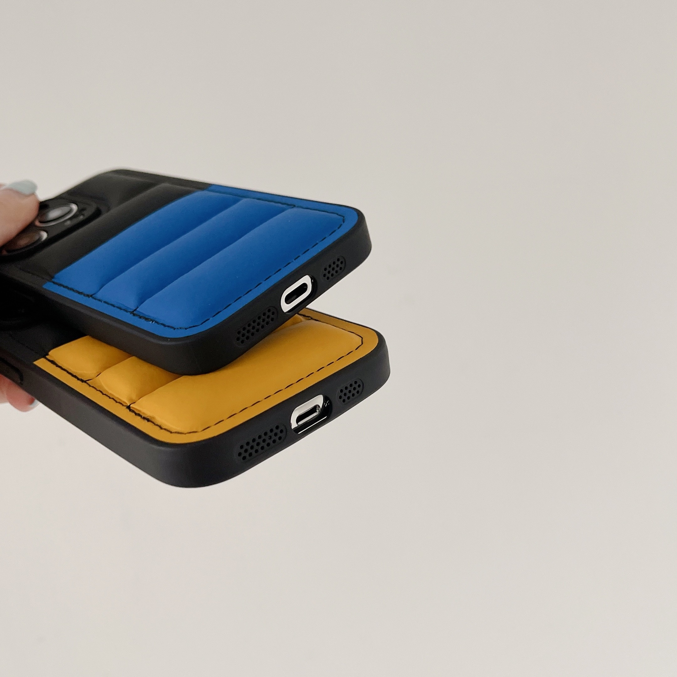 Multicolour Puffer Phone Case For iPhone Blue-SPK251615