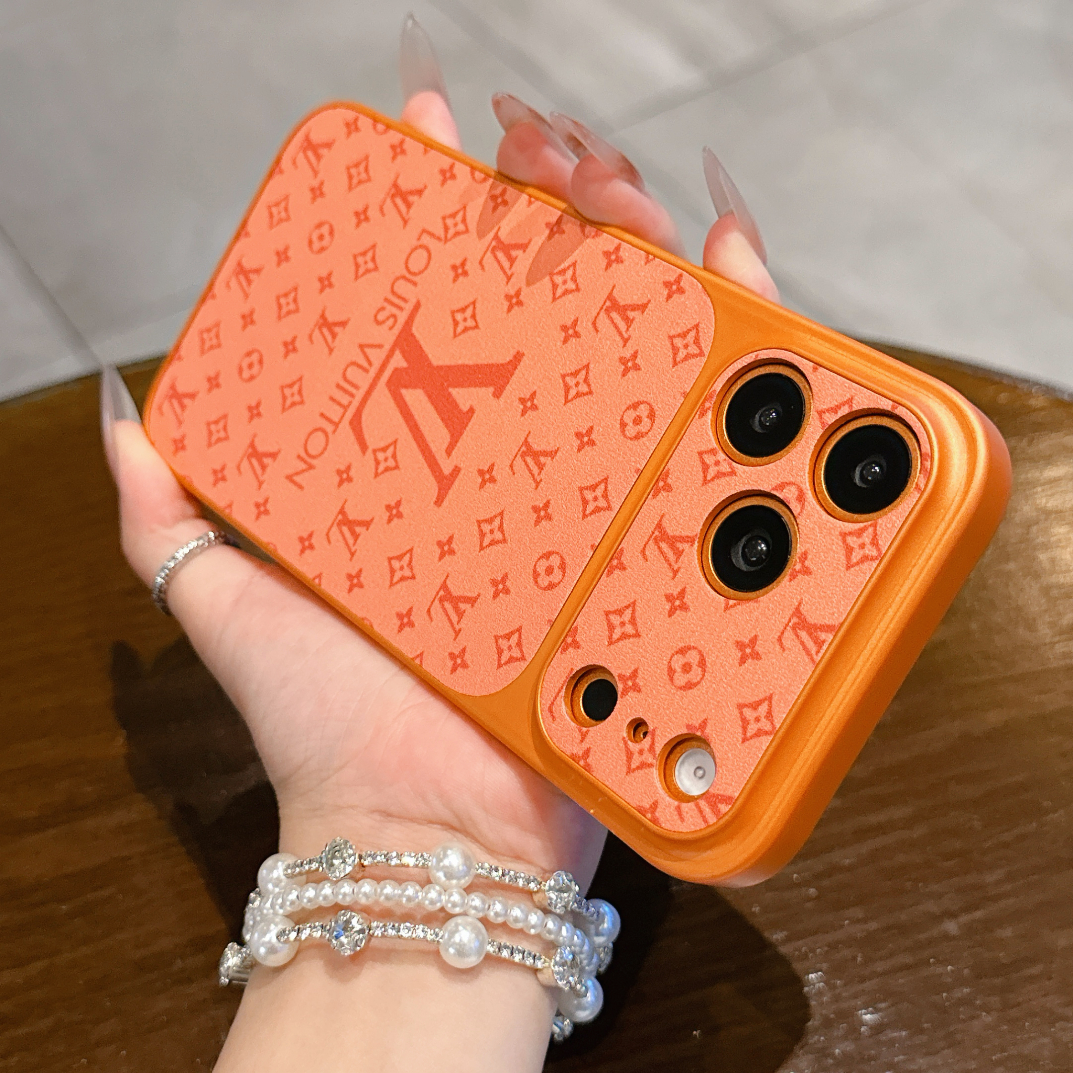 Luxury Monogram iPhone case orange– GFLV001