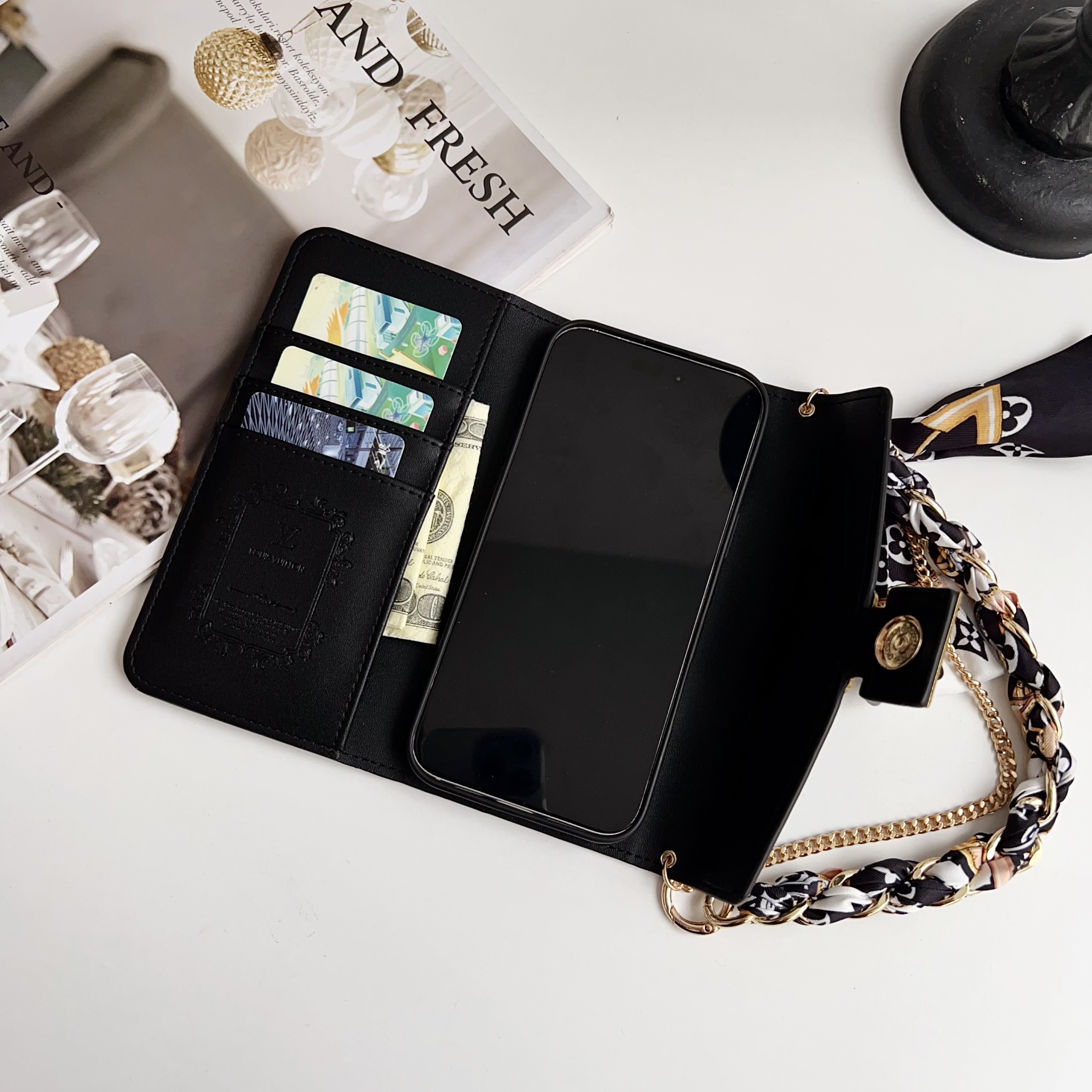 GG iPhone Case With Wallet And Strap-XKK251836