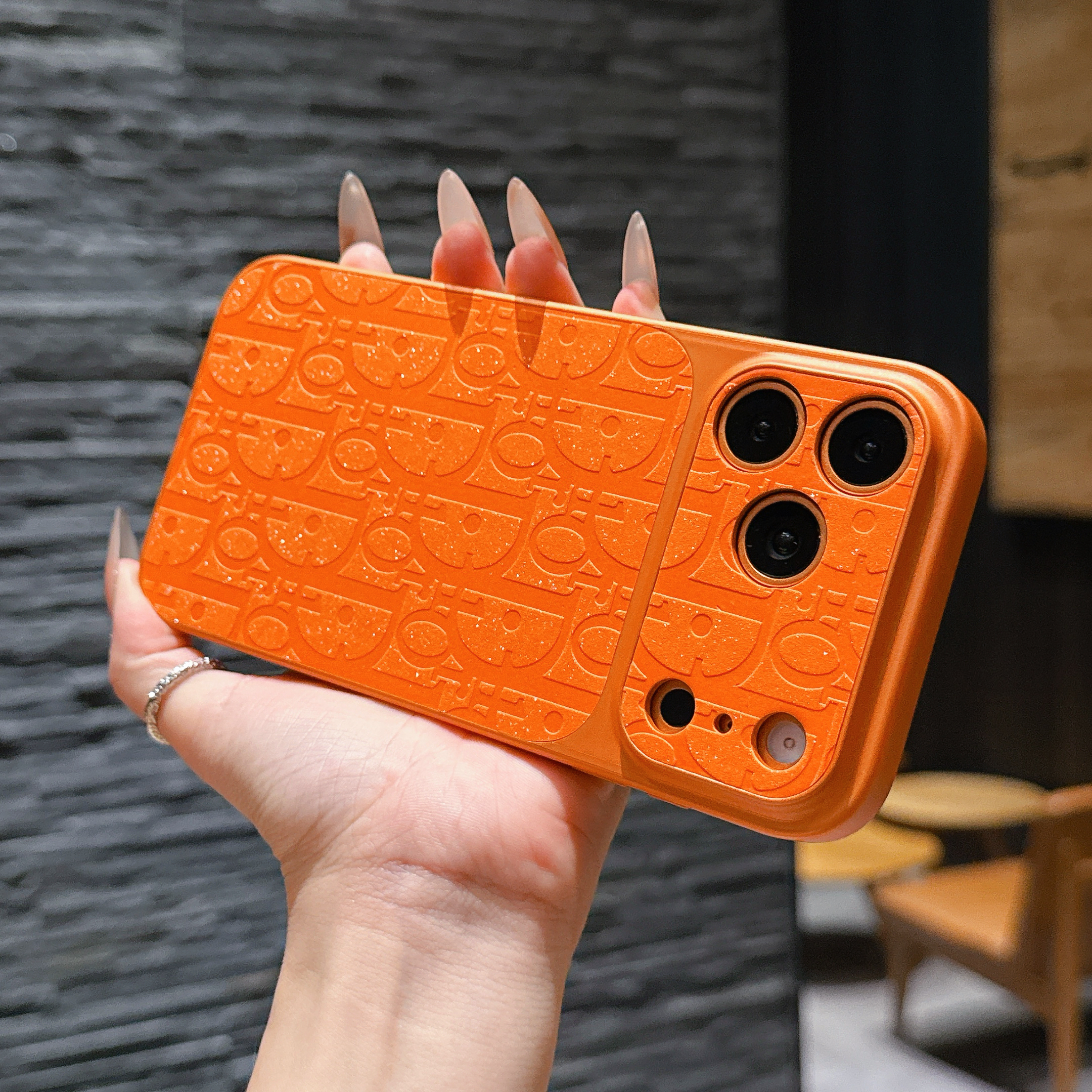 High-quality  CD iPhone case orange– GFLV005