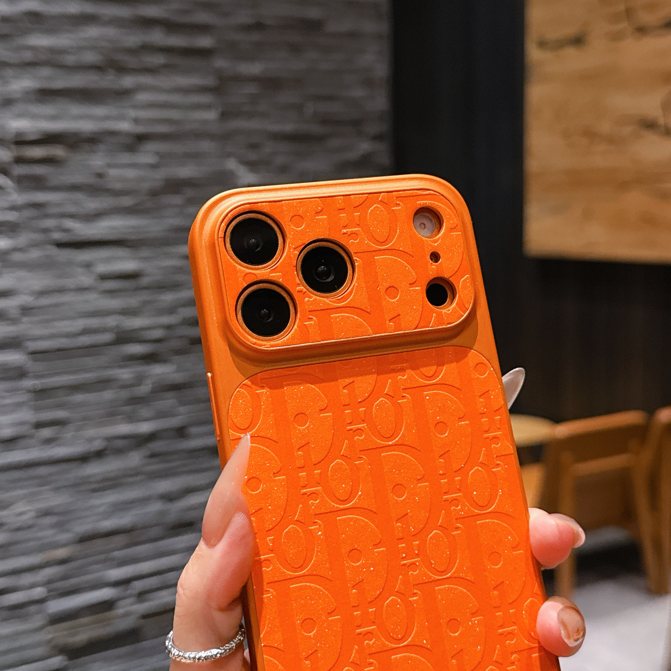 High-quality  CD iPhone case orange– GFLV005